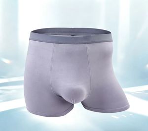Boxers mi-hauts en soie glacée tricotée pour hommes, taille élastique très extensible, respirants, antibactériens, séchage rapide - Product Image 4