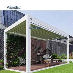 Forma arquitetural de 4x4m, formulário profissional bioclimático gazebo, materiais de jardim, telhados de policarbonato