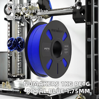 Filament d'impression 3D PETG bleu royal 1,75 mm, 1 kg, qualité supérieure, pour des impressions vibrantes et durables, 220-260°C