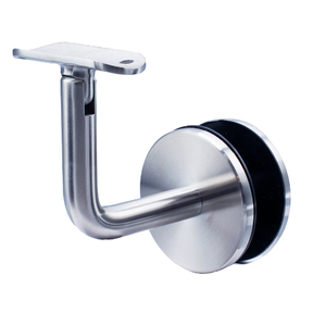 Spiegelchrom <span class=keywords><strong>L</strong></span>-förmiger Glashalter mit Silikonpolster Moderne Rostbeständige Treppengeländer Glasbaluster-Beschläge - Product Image 1