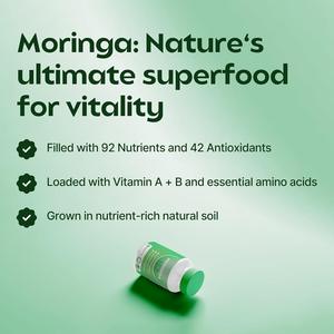 Capsule di Proteine Vegetali Naturali di <span class=keywords><strong>Moringa</strong></span> a Marchio Privato OEM per Adulti |   Polvere di <span class=keywords><strong>Moringa</strong></span> Vegetariana Benefici Antiossidanti Energia - Product Image 3