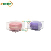 Vente en gros Emballage de biscuits macaron personnalisé Boîte pliante en plastique PET transparent et transparent