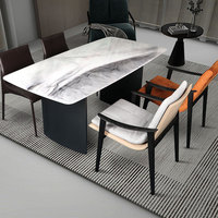 Meubles de salle à manger de style nordique pour café moderne, table en bois et ensemble de 6 chaises de luxe pour restaurant
