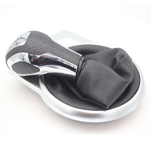 Poignée de levier de vitesse en cuir, cadre argenté, ajustement ergonomique pour Peugeot Citron C4 MK1 - Product Image 5