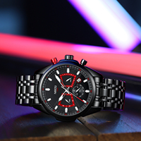 Jam Tangan Quartz NIBOSI 2508 Pria Custom OEM ODM Logo Merek Label Kasual Sederhana Anti Air Bahan Stainless Steel