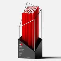 Trophée en cristal personnalisé pour les employés exceptionnels, récompense de la réunion annuelle, commémoratif, haut de gamme, élégant, nouveau design créatif 2026