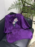 Nouvelle Blouse Chinoise en Satin Lourd Xiangyunsha avec Broderie Florale Française Faite à la Main et Boutons – Haut Rétro Élégant pour Femme