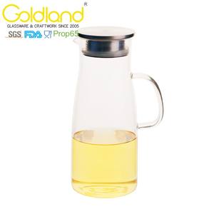 Piatto in acciaio inox coperchio brocca di <span class=keywords><strong>vetro</strong></span> iced tea brocca di <span class=keywords><strong>acqua</strong></span> brocca bevanda <span class=keywords><strong>caraffa</strong></span> 1.5L - Product Image 4