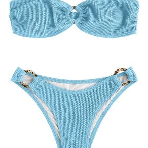 Maillot de bain OEM personnalisé à taille haute et dos nu - Short de bain à volants avec liens latéraux, maillot de bain imprimé de haute qualité à séchage rapide - Product Image 2