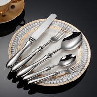 Set cuillère et fourchette classique de luxe, couteau à dîner, ensemble de couverts en acier inoxydable 304