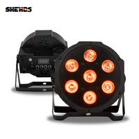 Shhehds lampu Par 7x18W RGBWA UV 6-in-1 plastik DMX LED Par Cahaya panggung Uplight