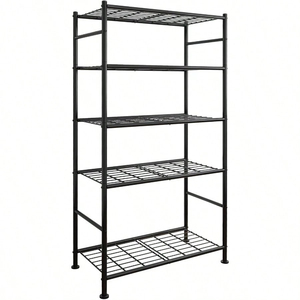 Étagères réglables en fil d'acier, présentoir métallique polyvalent sur pied pour cuisine, <span class=keywords><strong>garage</strong></span>, placard - Étagères empilables - Product Image 1