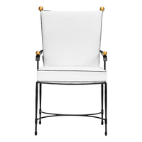 Ensemble de salle à manger d'extérieur en aluminium, table et chaises de jardin en marbre, style moderne chic avec cadre en métal fin