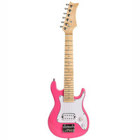 Gitar Travel Ukuran 3/4 Kayu Solid 30 Inci Kit Gitar Elektrik dengan Leher Maple 6 Senar H-Pickup Finishing Mengkilap untuk Pemula