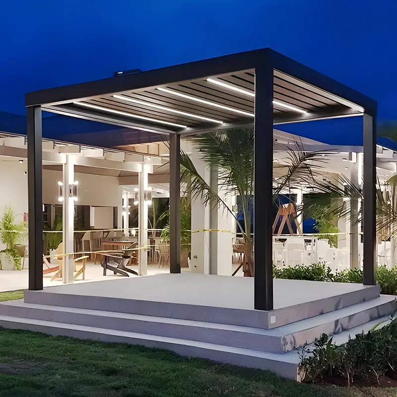 2024 personnalisé 3X3 3X4 6X4m extérieur étanche en aluminium bioclimatique Pergolar moderne motorisé pergola à persiennes en aluminium