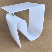 Table basse d'appoint moderne de luxe en acrylique blanc nordique, mobilier unique pour salon, hôtel, chambre et bureau à domicile, directement de l'usine