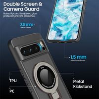 Étui de téléphone portable rose léger 95g effet peau PC+TPU magnétique anti-traces de doigts givré de luxe pour Pixel-8 Pro