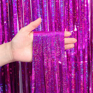 Tenda Metallica Glitterata di Alta Qualità, Frange in Lamina per Decorazione Sfondo e Pareti per Feste - Product Image 1