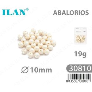 Perline acriliche beige Ilan Abalorios da 10 mm, 19 g, per la creazione di gioielli - Product Image 1