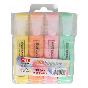 Stylo marqueur surligneur de couleur pastel personnalisé en gros paquet de sac de 4 pièces en PVC - Product Image 1