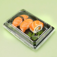 Emballage alimentaire personnalisé pour fête, restaurant, boîte en plastique rectangulaire jetable de qualité alimentaire pour sashimi de saumon, autres emballages