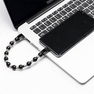 Buddhist Bead Bracelet Charging <b>Cable</b> Type C Black 0.5m Mobile Phone Fast Charging <b>Cable</b> - Product Image 3