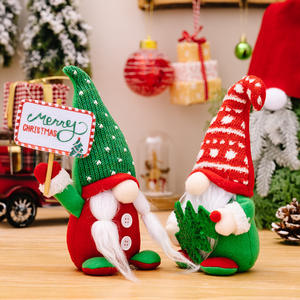 Adornos <span class=keywords><strong>de</strong></span> sombrero <span class=keywords><strong>de</strong></span> punto curvo, decoraciones navideñas con Cactus Goblin Gnome, muñecas sin rostro, decoraciones para árboles <span class=keywords><strong>de</strong></span> Navidad para el hogar - Product Image 2