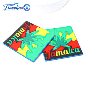 Posavasos de Goma Personalizados con Logotipo de Viaje al por Mayor, Posavasos Cuadrados para Cerveza con Logotipo de Jamaica, Tapete para Vasos de PVC Suave - Product Image 4