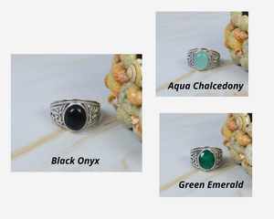 Anillos de Piedras Preciosas Naturales, Zafiro, Plata de Ley, Unisex, Corona, Anillos de Compromiso, Boda, Regalo, Fiesta - Product Image 4