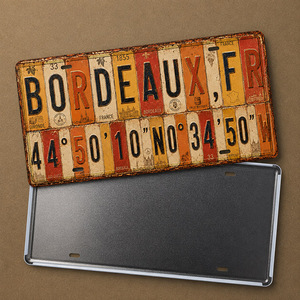 Plaque Métallique Vintage France Ville, Panneau en Étain Rustique Rétro, Décoration Murale Style Ancien pour Bar et <span class=keywords><strong>Garage</strong></span> - Product Image 2