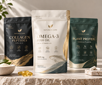 Sachets personnalisés à fond plat scellés, emballage alimentaire haute barrière en aluminium pour poudre protéinée et compléments alimentaires