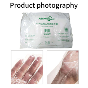 Luvas Descartáveis de PE AMMEX Sem Pó Textura Lisa Duráveis e Flexíveis Punho Reto Uso Geral - Product Image 5