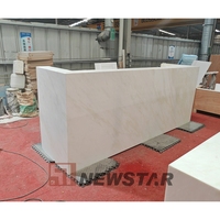 Escritorio de recepción de mármol y losa de cristal Onix de Jade blanco translúcido de gran oferta