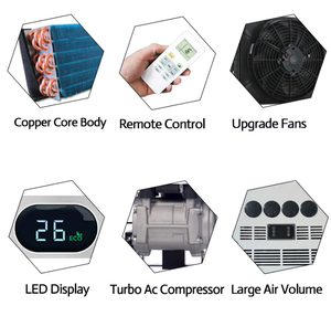범용 자동차 AC 전기 <span class=keywords><strong>12V</strong></span> 24V 차량용 에어컨, 트럭 및 자동차용 12볼트 쿨러 - Product Image 5