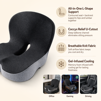 Coussin de siège orthopédique en mousse à mémoire de forme avec coussin de coccyx breveté pour soulager la pression, idéal pour le bureau, la voiture, le camion et les chaises de jeu