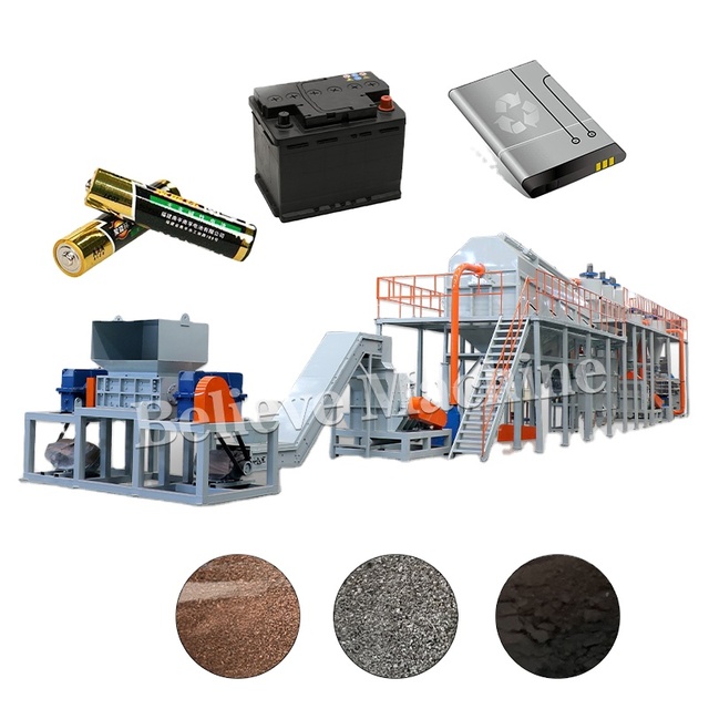Environment-friendly Scrap EV Lithium Ion Battery Recycling Equipment High Purity Motor 200-3000kg/h Capacity Believe BLW-500