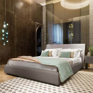 Lit design italien minimaliste en cuir double, moderne, grand, plat, simple, pour chambre principale, taille <span class=keywords><strong>king</strong></span> size 1,8 m - Product Image 2