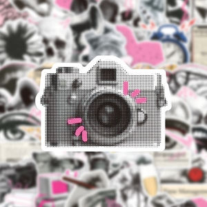 50Pcs Punk Y2K Retro Collage <strong>Stickers</strong> for Phone Laptop Decor Fashion Pink <strong>Preppy</strong> Style <strong>Sticker</strong> - Product Image 4