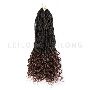 Vendita calda 80g trecce Crochet <span class=keywords><strong>extension</strong></span> per capelli piccola scatola Senegalese Twist <span class=keywords><strong>con</strong></span> estremità ricci 18 pollici trecce a trama <span class=keywords><strong>singola</strong></span> - Product Image 5