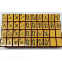 Tuiles de Mahjong Américaines Jaunes Vintage de Luxe, Ensemble de 160 Tuiles, Collection Designer Rétro en Acrylique Premium pour Collectionneurs
