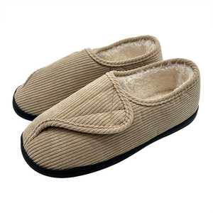Women's Wide House Shoes Cozy Fleece Lined Non-slip Arthritis Edema Memory Foam <strong>Diabetic</strong> Corduroy <strong>Slippers</strong> - Product Image 6