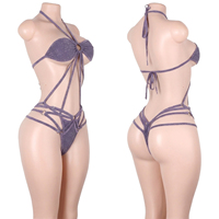 Tenues de danse exotiques pour spectacle, en lurex argenté métallisé, pour strip-teaseuses, tenues de serveuse de bouteilles, ensembles pour boîte de nuit et rave
