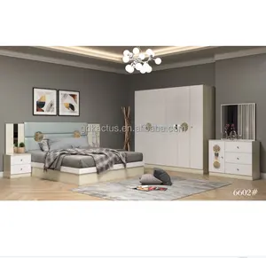Embalaje de melamina de MDF de diseño simple, conjunto de dormitorio paquistaní, elegante, tamaño king, Jordan, muebles de dormitorio