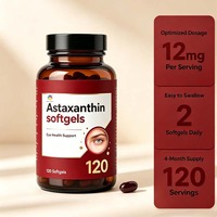 Compléments alimentaires dérivés de plantes ODM, favorisent la santé oculaire, renforcent la défense antioxydante, contribuent au bien-être quotidien, capsules molles d'astaxanthine