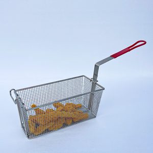 Cesta comercial para freír alambre de acero inoxidable, taco, patatas fritas, filtro cuadrado de pollo, cesta de fugas de red de aceite para freír eléctrica - Product Image 2