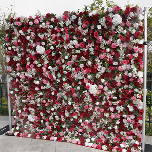 L'alta qualità 3D ha arrotolato il pannello delle rose di Rayon la parete verde del sistema della foresta lo sfondo floreale della parete per il matrimonio & la decorazione di natale - Product Image 2