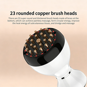 Brosse Électrique de Massage des Méridiens avec Thérapie Chauffante à 30 Niveaux, Moteur Sans Balais, Contrôle de la Minuterie, <span class=keywords><strong>Appareil</strong></span> Gua Sha Chauffant Rouge - Product Image 5