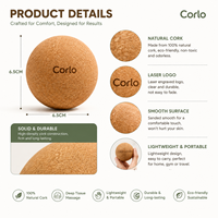 Pelota de Yoga de Corcho para Pilates y Liberación Miofascial, Pelota de Masaje Ecológica para Atletas, Fisioterapia y Ejercicio en Casa
