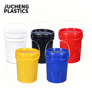 Personalizado barato pequeño grande 2L 5L 10L <span class=keywords><strong>20L</strong></span> 25L 5 galones de pintura segura de grado alimenticio palomitas de maíz cubos de plástico blanco con tapas Precio de mango - Product Image 3