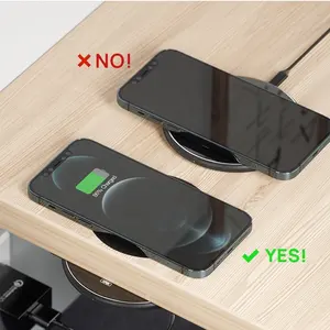 Under Desk Invisible Wireless Charger Hidden Long Distance Wireless Phone Charger With QC3.0 Adapter